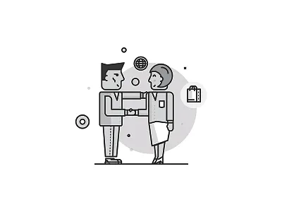 Happy Customer character clean editorial icon illustration line minimal simple vector