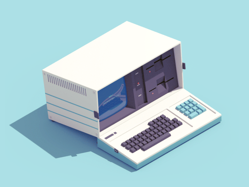 Kaypro animation c4d computer illustration isometric kaypro retro vintage