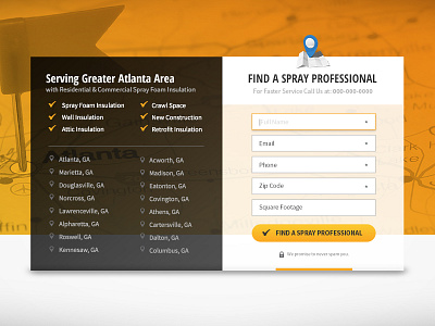 Find a Spray Professional button cta design field form label map orange photoshop ui ux