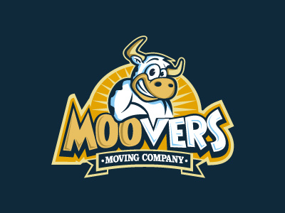 Moovers - from the vault (unused proposal) cow mascot moovers movers moving smile