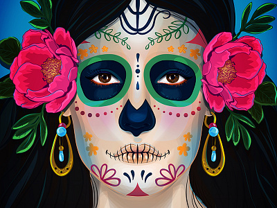 Fiesta de los Muertos art fiesta de los muertos illustrator practice