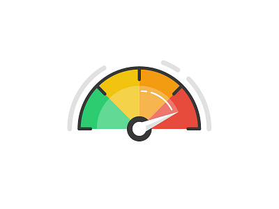 Gauge Icon flat gauge icon illustration line