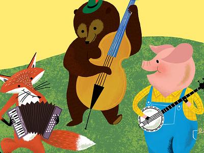 Woodland Wonderland Folk Band accordion animals band banjo bass bear characters folk fox instruments photoshop brushes pig