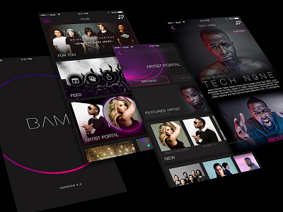 BAM V4 ios iphone music pink ui