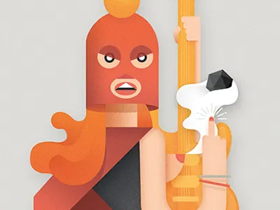 Postcard for HITS WITH TITS band hitswithtits illustration pussyriot riot valencia vinyl