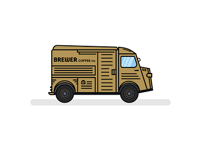 Citroen HY Van beverage car citroen coffee hyvan icon illustrator minivan outline typography vector vehicle