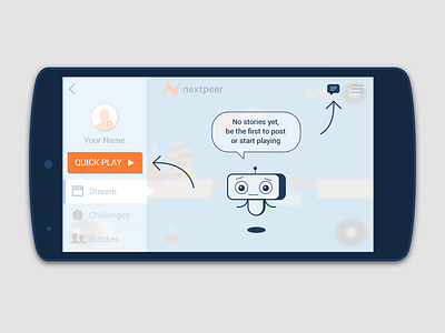 Empty State android character empty state game landscape mobile social vector