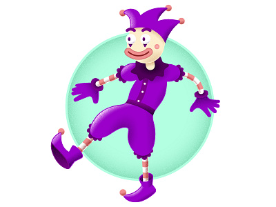 Floppy the Clown carnival character circus clown design grain illustration jester joker texture