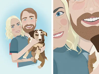 Portraits close up dog pen tool portrait posed smile texture vector wacom