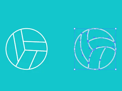 Volleyball Icon ball bezier flat icons illustration lines pentool sports ui vector volleyball wip