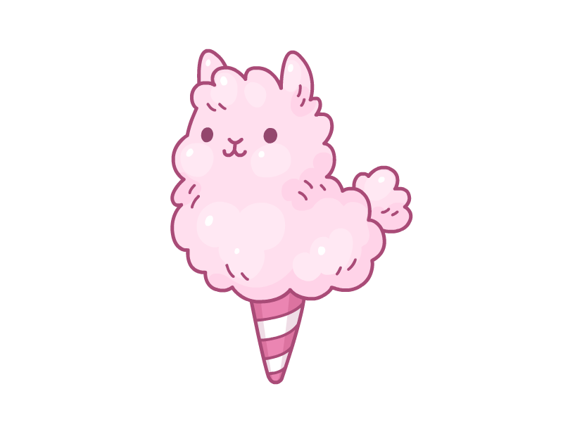 Cotton Candy Llama alpaca candy cartoon cotton cute face fluffy funny kawaii llama pink sweet