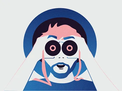 I SEE!!! anahoxha binoculars character colorful design flat flat design gradient illustration minimal vector