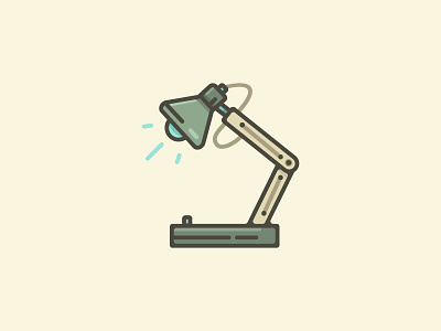 Desk Lamp desk icon illustration lamp light lightbulb workspace