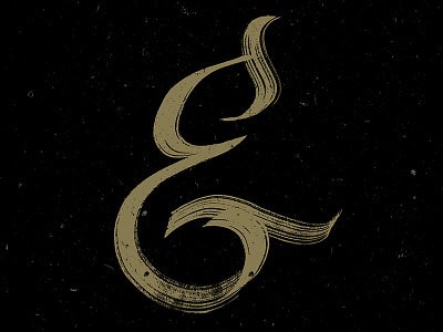 & ampersand brushletter gold handletter ink sumi texture