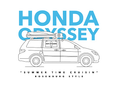 True Cruisin baby baby on board illustration line tule van