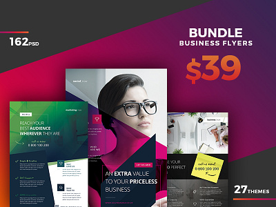 Corporate Flyer Bundle 162 PSD - 80%OFF ad advert agency bundle business corporate creative digital flyer multi purpose poster template