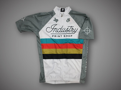 Industry Print Shop Cycling Jersey - White apparel austin bobby dixon branding cycling industry industry print shop logo texas