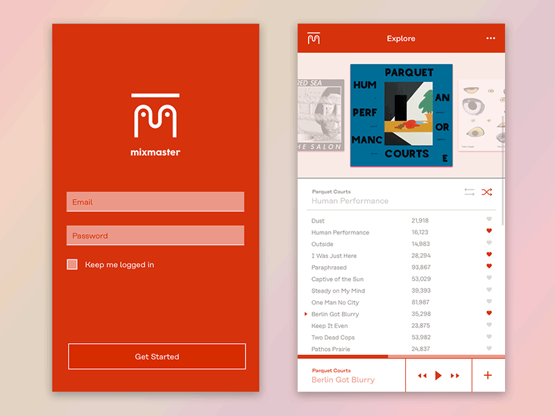 Mixmaster app dailyui logo minimal mobile music ui ux