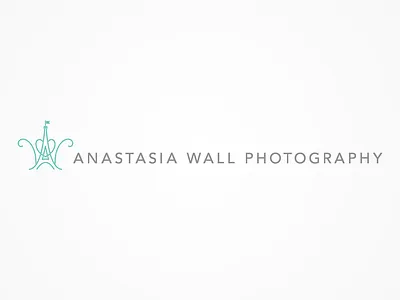 Anastasia Wall Photography Logo brand identity branding design eiffel tower heart logo paris photography typography wedding