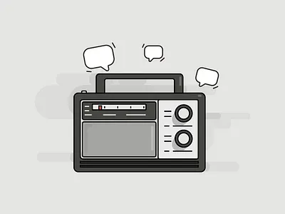 On Air Radio flat icon illustration line radio talk