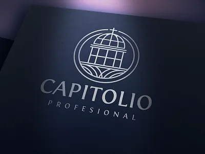 Capitol Logo build building church construction cross faith government crest insurance justice law firm line logo template real estate