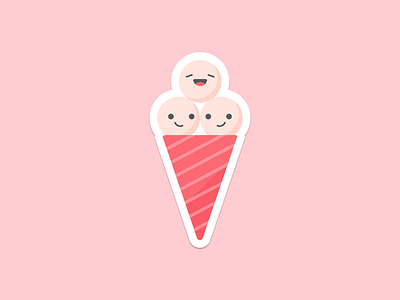 Thing 1, Thing 2, Thing 3 - Ice Cream! cone dessert emoji icecream icon illustration sticker