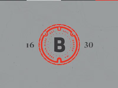 Premium B boston color map lockup logo seal type typography
