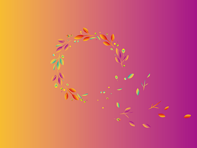 Wreath flower fruit gradient leaf vector