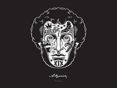 Pushkin adobe art design draw graphic illustration ols dsgn portrait pushkin tattoo tshirtdesign writers