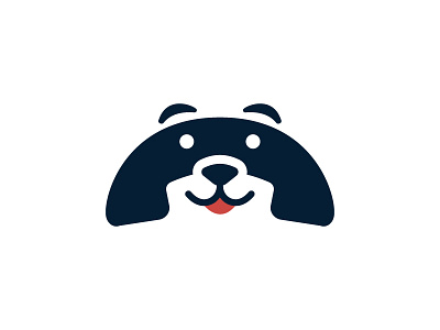 Answer The Dog dog face fun happy logo telephone