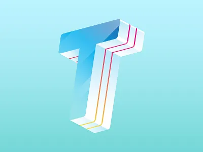 36 days of type - T 36days 36daysoftype blue calm gradient green letter lettering magenta relax shine sky