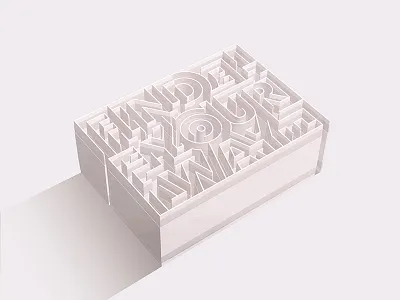 Find Your Way 3d illustration letters maze model path plastic puzzle stroke type typography