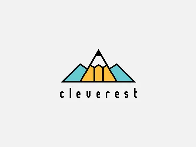 Cleverest bold clever logo mountain pencil simple