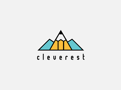 Cleverest bold clever logo mountain pencil simple