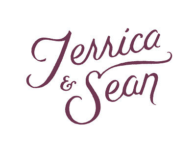 Jerrica & Sean custom drawn hand invite lettering type typography wedding