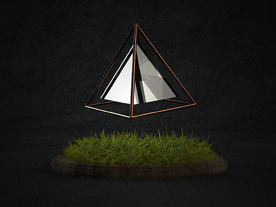 Float c4d float grass prism pyramid