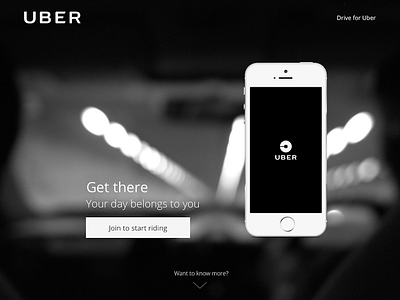 DailyUI #003 - Landing Page 003 dailyui dailyui 003 landing page uber