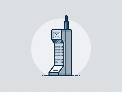 Dynatac 8000x analog electronics icon illustration tech vector