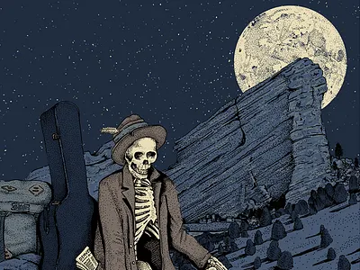 Red Rocks colorado illustration poster red rocks screen print