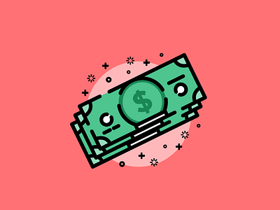 Trendy bills dollar icon illustration money monoline outline trendy vector yall