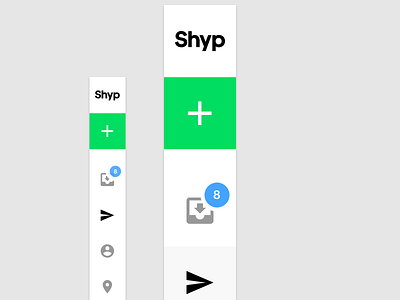 Responsive Navigation badge brand icon iconography logo notification sent shyp ui ux