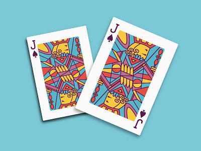 Jack of Spades Playing Cards bright cards color colour fresh geometry jack playing card shapes spades