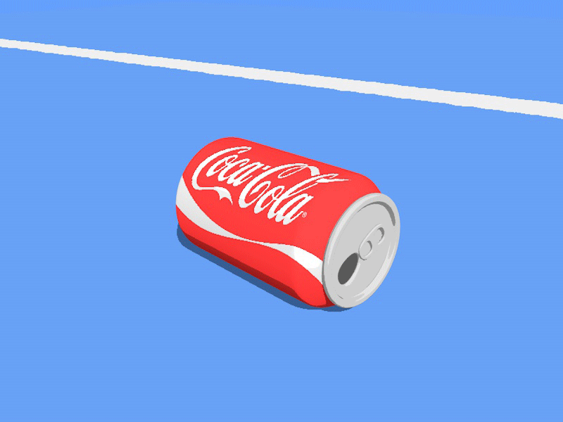 Coca Cola Can 2d animation c4d can cinema 4d coca cola gif lizardfei motion design motion graphics sketchandtoon squeeze