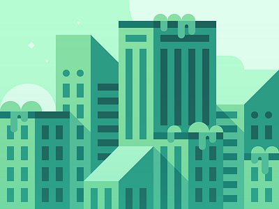 Green City (WIP) abstract city green illustration town