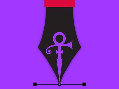 Prince color illustration pen prince rip symbol vector