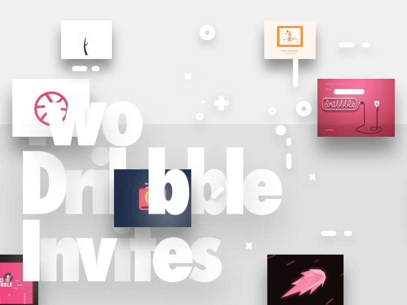 Dribbble invite x2 composition dribbble two invites motion shot x2