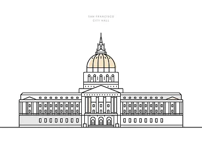 San Francisco City Hall city hall illustration line san francisco vector