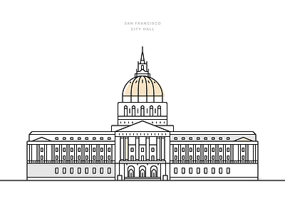 San Francisco City Hall city hall illustration line san francisco vector