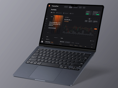 Finance Flow - Dashboard Screen crypto crypto dashboard dark theme dashboard fintech ui uxdesign web app