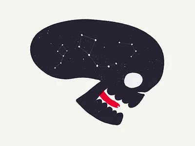 Stardust Skull alien blue illustration purple red sketch skull sky space star